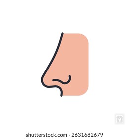 nose icon. nose Symbol sign for mobile concept and web design. Vector icon, Logo illustration, Vector graphics