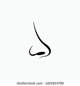 Nose Icon. Symbol of Smell Identification. One of Human Sense Illustration. Types of Perception Vector and Flat Design.	