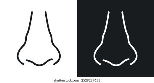 Nose icon in Thin line black color. flat simple vector symbols illustration.