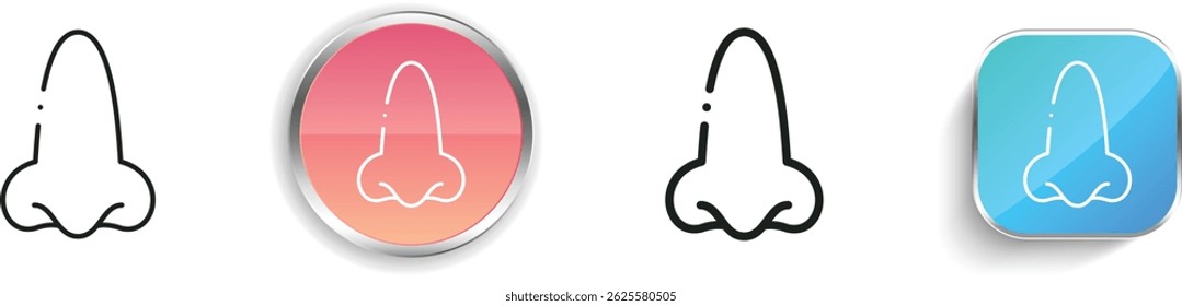 nose icon. Thin Linear, Regular and Button Style Design Isolated On White Background