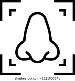 nose icon. Thin linear style design isolated on white background