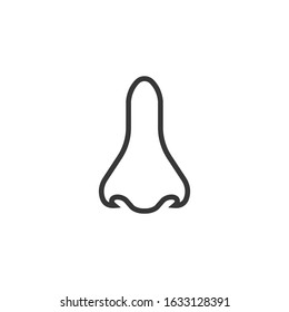 Nose icon. Vector illustration. Line style.