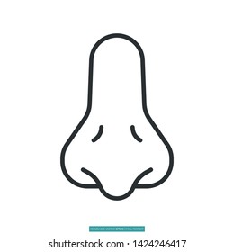 Nose Icon Vector Illustration Logo Template