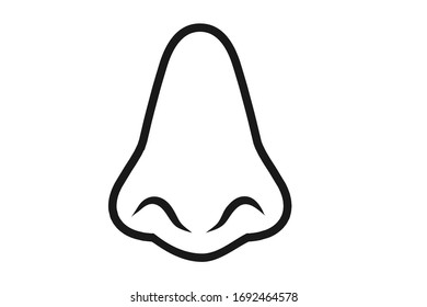 Nose icon vector isolated on white background 