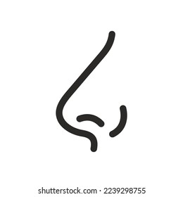 Nasensymbol. Vektorsymbol einzeln auf weißem Hintergrund.