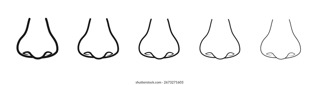 Icono de nariz Vector conjunto de esquema ilustración signo