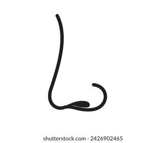 Nose icon, vector, symbol silhouette design. Line art of noise. vector illustration.