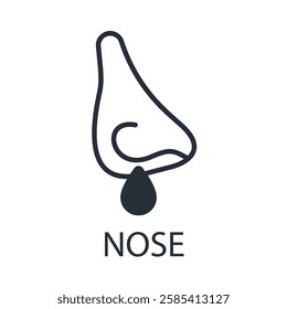 Nose icon. vector.Editable stroke.linear style sign for use web design,logo.Symbol illustration.