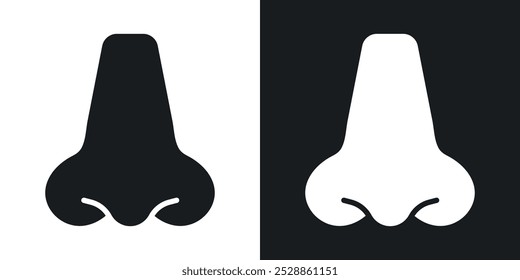 Nose icons. solid style vector