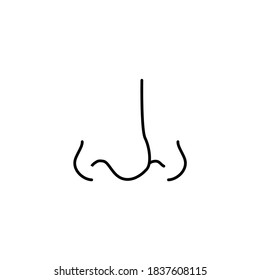 Nose Illustration. linear icon. Editable lines with strokes. Take care of our respiratory health from the corona virus.