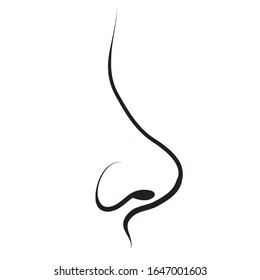 Nose isolated. Human nose icon. Vector engraving illustration on white background