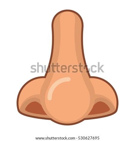 Nose isolated. Part of man face. Nostrils and transferred