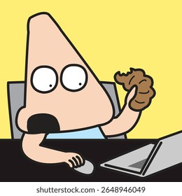 Ilustração de Caracteres de Cartão de Conceito de Trabalho de Nariz