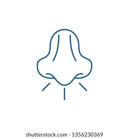 Nose line icon concept. Nose flat  vector symbol, sign, outline illustration.