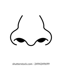 Nose line icon isolated on white background.