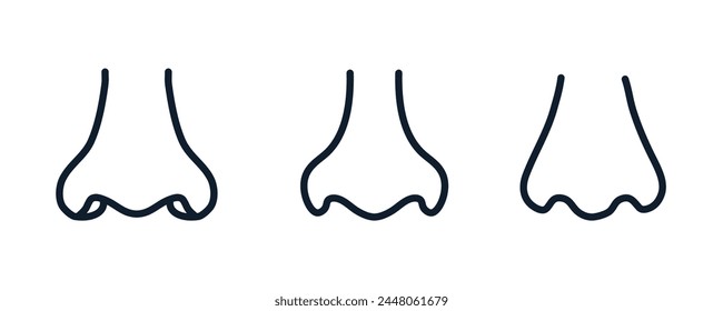 Nose line icon vector illustration. Nose smell human cartoon line icon