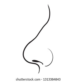 Nose line vector eps icon on white background - Vector