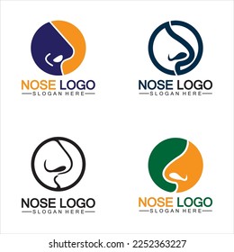 Nose logo design vector template, Organs logo design concept, Icon symbol