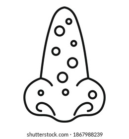 Nose measles icon. Outline nose measles vector icon for web design isolated on white background