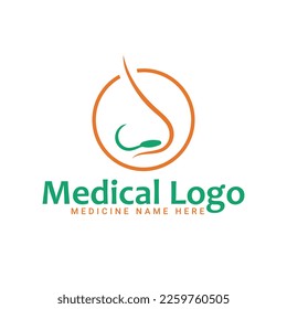 Logo de la medicina de la nariz en vector