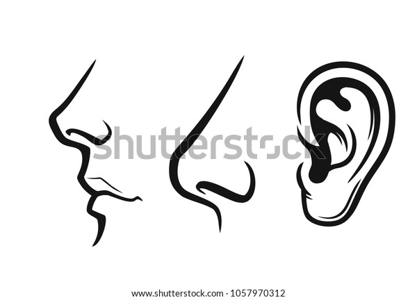 Image Vectorielle De Stock De Noeud Bouche Oreille Noire Sur Fond 1057970312