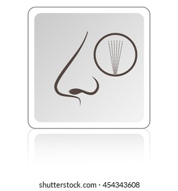 Nose, nasal spray icon , flat design. Vector illustration.