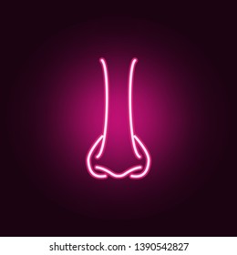 nose neon icon. Elements of body parts set. Simple icon for websites, web design, mobile app, info graphics