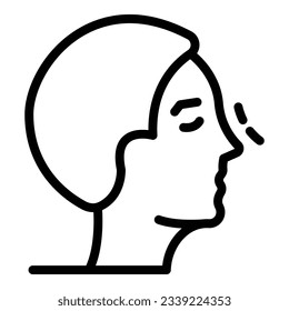 Vector de contorno del icono de operación de la nariz. Cirugía plástica. Alivio corporal