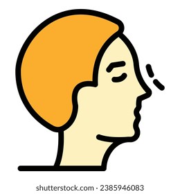 Nose operation icon outline vector. Plastic surgery. Body facelift color flat