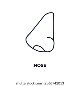 nose outline icon. Linear vector from medical concept. Thin line nose icon isolated on white background