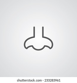 nose outline thin symbol, dark on white background, logo editable, creative template 