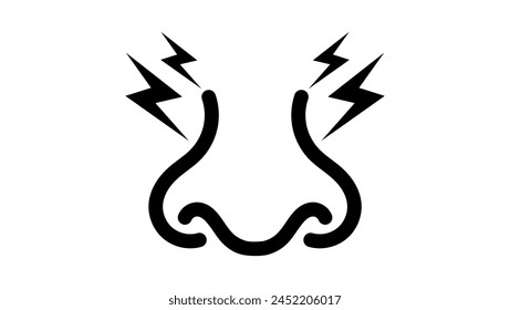 Nose Pain emblem, black isolated silhouette