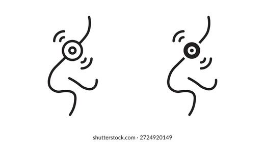 Nose pain icon flat and stroke collection for ui ux work.