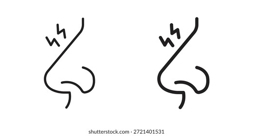 Icono de dolor de nariz para Plantilla. Conjunto de gráficos de Vector de iconos