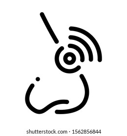 Nose Pain Icon Vector. Outline Nose Pain Sign. Isolated Contour Symbol Illustration