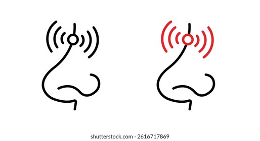 Nose pain icons set for website design