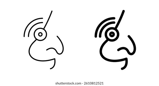Nose pain icons. thin line vector icons