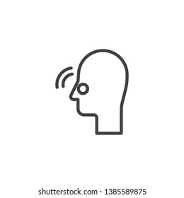 Nose pain line icon. Nasal congestion linear style sign for mobile concept and web design. Inflammation nose outline vector icon. Symbol, logo illustration. Pixel perfect vector graphics
