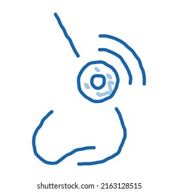 Nose Pain sketch icon vector. Hand drawn blue doodle line art Nose Pain sign. isolated symbol illustration