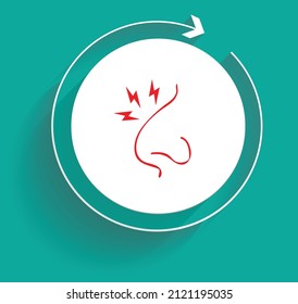 Nose pain treatment recovery icon