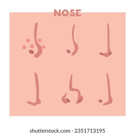 Nose as Part of Human Face Vector Set