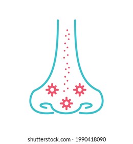 nose particles air line isolated