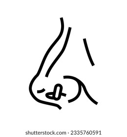 nose piercing fashion beauty line icon vector. nose piercing fashion beauty sign. isolated contour symbol black illustration
