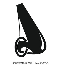 Icono de perforación de la nariz. Ilustración simple del icono del vector de perforación nasal para el diseño web aislado en fondo blanco