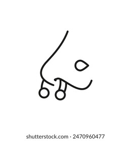 Nose piercing icon. Simple piercing icon for social media, app, and web design. Vector illustration