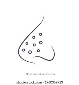 Icono vectorial de la línea de pinzas Nose pimpls