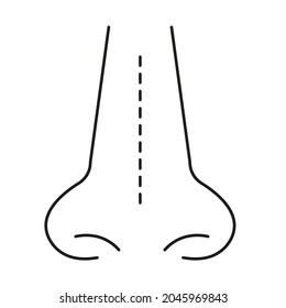 Nose plastic surgery - black vector icon. EPS10