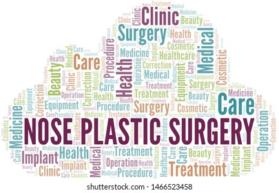 Nose Plastic Surgery word cloud vector made with text only