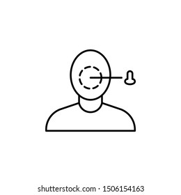 Nose, prosthesis, man icon. Element of prosthetics thin line icon