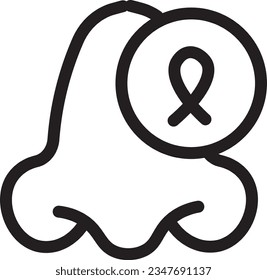 Icono de contorno de Cáncer de Cinta de Nose